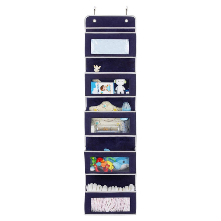 กระเป๋าแขวนเก็บของหลังประตูแบบไม่ทอ 5 ชั้น, Five-Layer Non-Woven White, Five-Layer Non-Woven Blue
