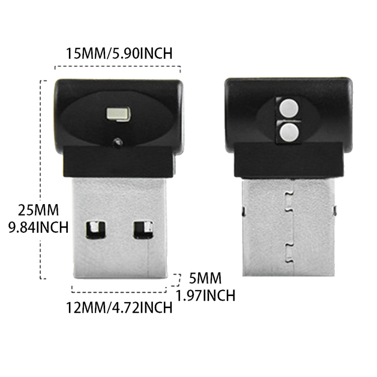 2 PCS Car USB Atmosphere Light LED ไฟประดับตกแต่ง, Colorful Adjustable