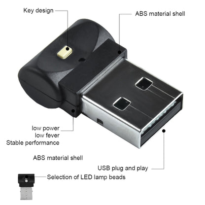 2 PCS Car USB Atmosphere Light LED ไฟประดับตกแต่ง, Colorful Adjustable
