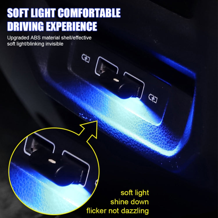 2 PCS Car USB Atmosphere Light LED ไฟประดับตกแต่ง, Colorful Adjustable