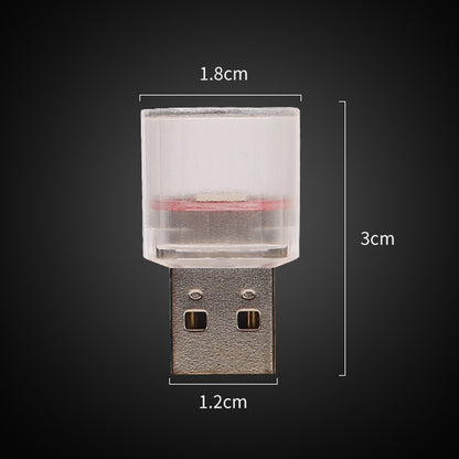 10 PCS รถตกแต่ง USB Universal LED Atmosphere Lamp, White, Ice Blue, Purple, Red, Yellow, Deep Blue, Colorful Flash, Colorful Slow Flash