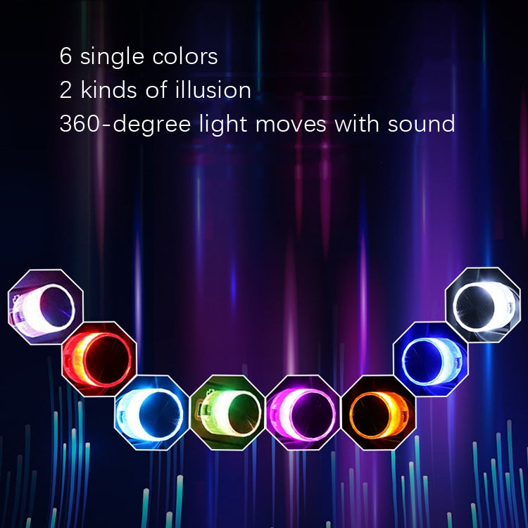 10 PCS รถตกแต่ง USB Universal LED Atmosphere Lamp, White, Ice Blue, Purple, Red, Yellow, Deep Blue, Colorful Flash, Colorful Slow Flash