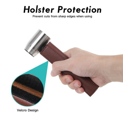 สว่านมืองานไม้ สว่านเจาะรอดกลางแจ้ง สว่านมือสกรู, With PU Leather Case (Gray), With Cowhide Case (Brown)