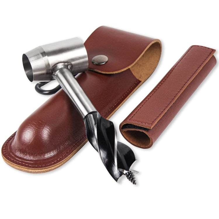 สว่านมืองานไม้ สว่านเจาะรอดกลางแจ้ง สว่านมือสกรู, With PU Leather Case (Gray), With Cowhide Case (Brown)