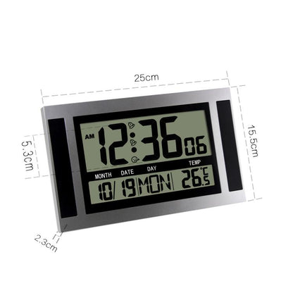หน้าจอ LCD ขนาดใหญ่ นาฬิกาติดผนัง นาฬิกาปลุกอิเล็กทรอนิกส์แบบมินิมอล, Large Screen LCD