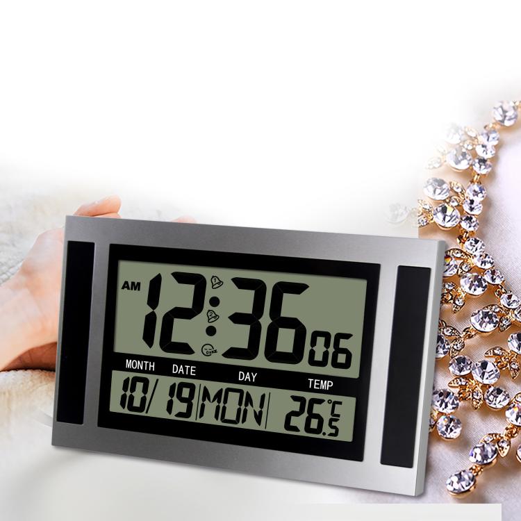 หน้าจอ LCD ขนาดใหญ่ นาฬิกาติดผนัง นาฬิกาปลุกอิเล็กทรอนิกส์แบบมินิมอล, Large Screen LCD