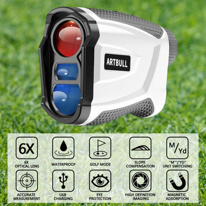 ARTBULL เครื่องวัดระยะเลเซอร์กอล์ฟแบบชาร์จได้พร้อมแม่เหล็ก