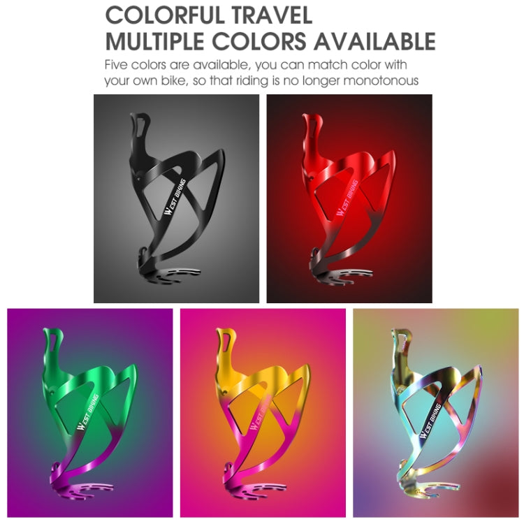 WEST BIKING จักรยานที่วางขวดอลูมิเนียม, Black, Red Black Gradient, Gold Pink Gradient, Green Purple Gradient, Colorful