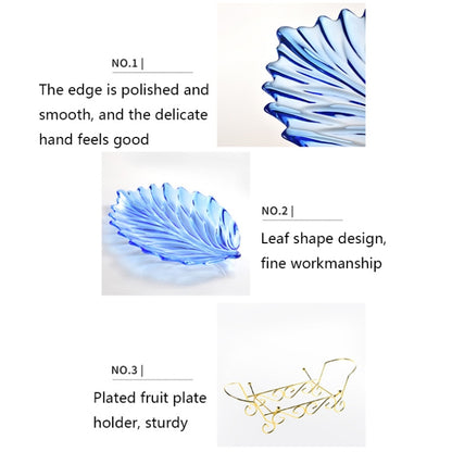 ถาดผลไม้และชั้นวางของอะคริลิครูปใบไม้สไตล์:, Dish (Transparent), Dish (Blue), Dish (Amber), Dish (Purple), Shelf (Golden), Shelf (Black)