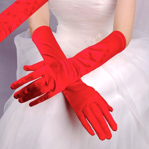 ถุงมือเจ้าสาว Satin Long Vintage Travel Sunscreen Dress ถุงมือแต่งงาน