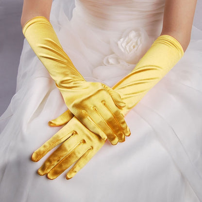 ถุงมือเจ้าสาว Satin Long Vintage Travel Sunscreen Dress ถุงมือแต่งงาน