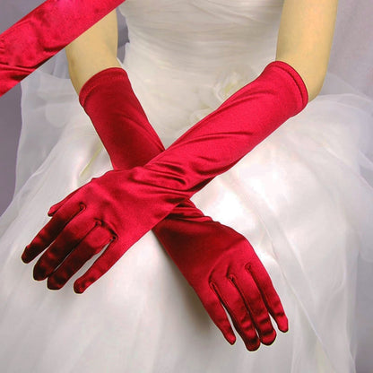 ถุงมือเจ้าสาว Satin Long Vintage Travel Sunscreen Dress ถุงมือแต่งงาน