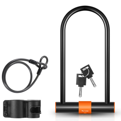 จักรยาน WEST BIKING Carbon Steel Anti-Shear Anti-Theft U-Lock, Only Lock, Lock+Cable