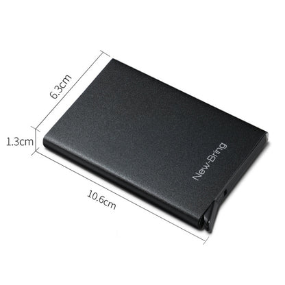 NEWBRING Metal Wallet Automatic Pop-up Anti-degaussing Card Holder, Black, Grey, Black With Back Stickers, Gray With Back Stickers