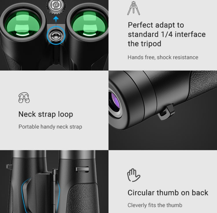 APEXEL 10x42 Fixed Focus Binoculars กล้องโทรทรรศน์ออโต้โฟกัส, APL-RB10X42A