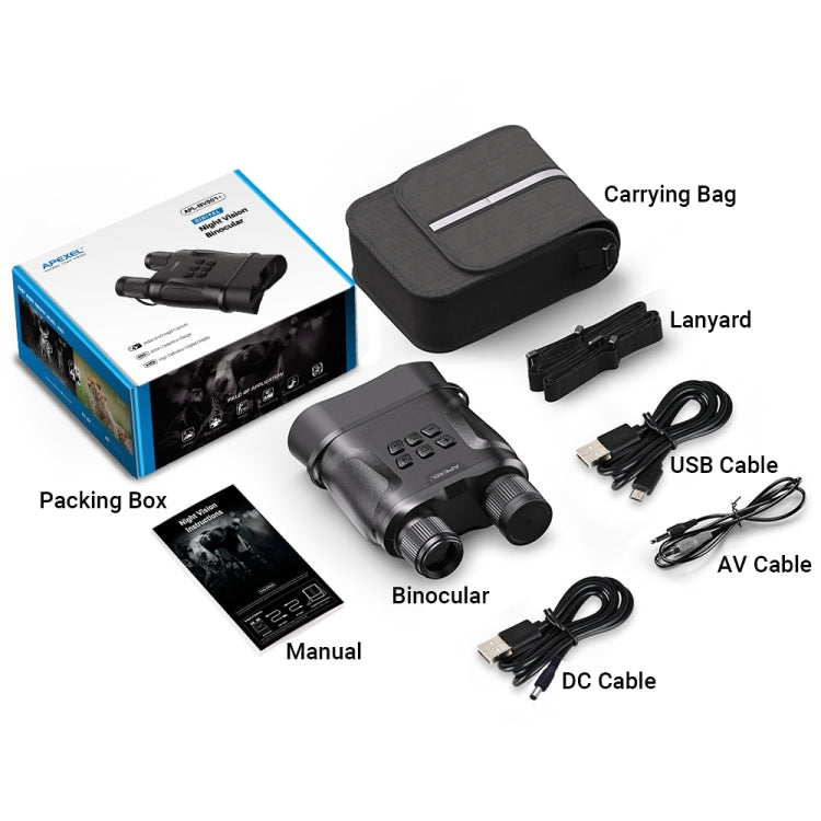 กล้องส่องทางไกล APEXEL Night Vision พร้อมบันทึกวิดีโอกล้องโทรทรรศน์อินฟราเรด HD สำหรับล่าสัตว์, APL-NV008