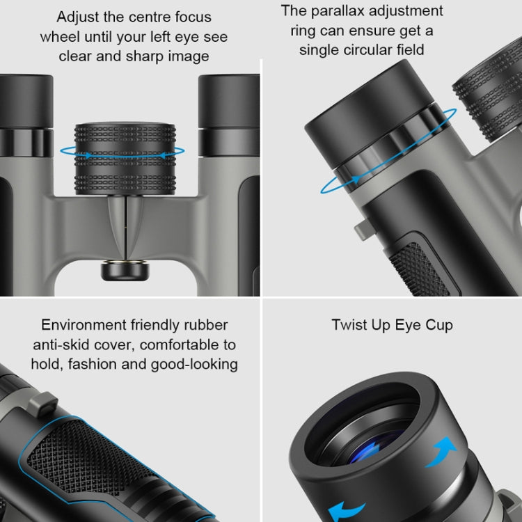 APEXEL 10 x 25 กล้องส่องทางไกล BAK4 Prism Zoom Telescope สำหรับดูนก ล่าสัตว์ เดินป่า, APL-RB10X25