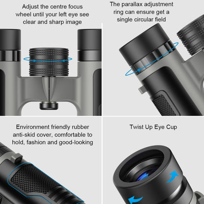 APEXEL 10 x 25 กล้องส่องทางไกล BAK4 Prism Zoom Telescope สำหรับดูนก ล่าสัตว์ เดินป่า, APL-RB10X25