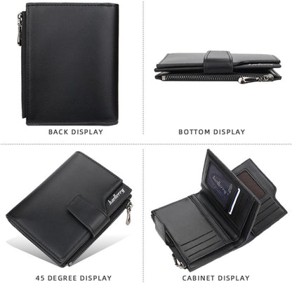 Baellerry N5013 กระเป๋าสตางค์ผู้หญิงทรงครอป มีช่องใส่บัตรหลายช่อง ซิปหัวเข็มขัด กระเป๋าใส่เหรียญ, Purple, Navy Blue, Black, Pink, Jujube Red, Gray Green, Grey, Brown, Dark Pink, Light Blue