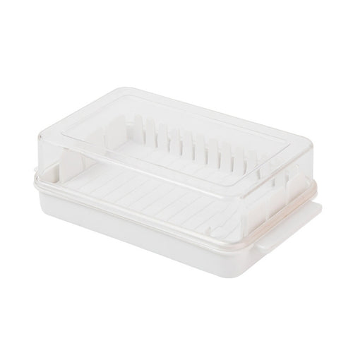 2 ชิ้นกล่องเก็บบัตเตอร์ตัดความจุขนาดใหญ่โปร่งใส, Butter Cutter Box (White)