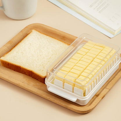 2 ชิ้นกล่องเก็บบัตเตอร์ตัดความจุขนาดใหญ่โปร่งใส, Butter Cutter Box (White)