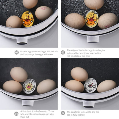 3 ชิ้นนาฬิกาจับเวลาไข่ต้มเตือนนาฬิกาจับเวลาไข่การ์ตูนเปลี่ยนสี, Yellow Chick, Red Chick, Green Chick, Purple Chick, Orange Chick, Pink Chick, Japanese