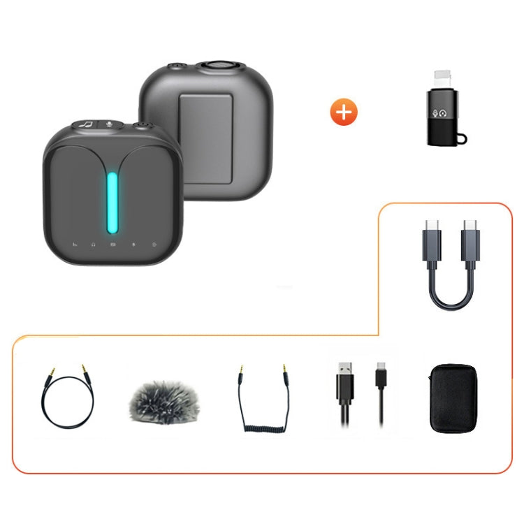 ไมโครโฟนไร้สายแบบตัดเสียงรบกวนกลางแจ้งระดับมืออาชีพ, Type-C, Type-C+Apple Adapter, Type-C+External Microphone, Type-C+Apple Adapter+External Microphone