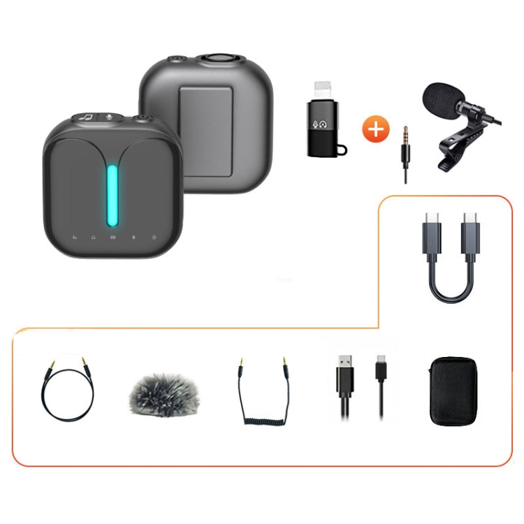 ไมโครโฟนไร้สายแบบตัดเสียงรบกวนกลางแจ้งระดับมืออาชีพ, Type-C, Type-C+Apple Adapter, Type-C+External Microphone, Type-C+Apple Adapter+External Microphone