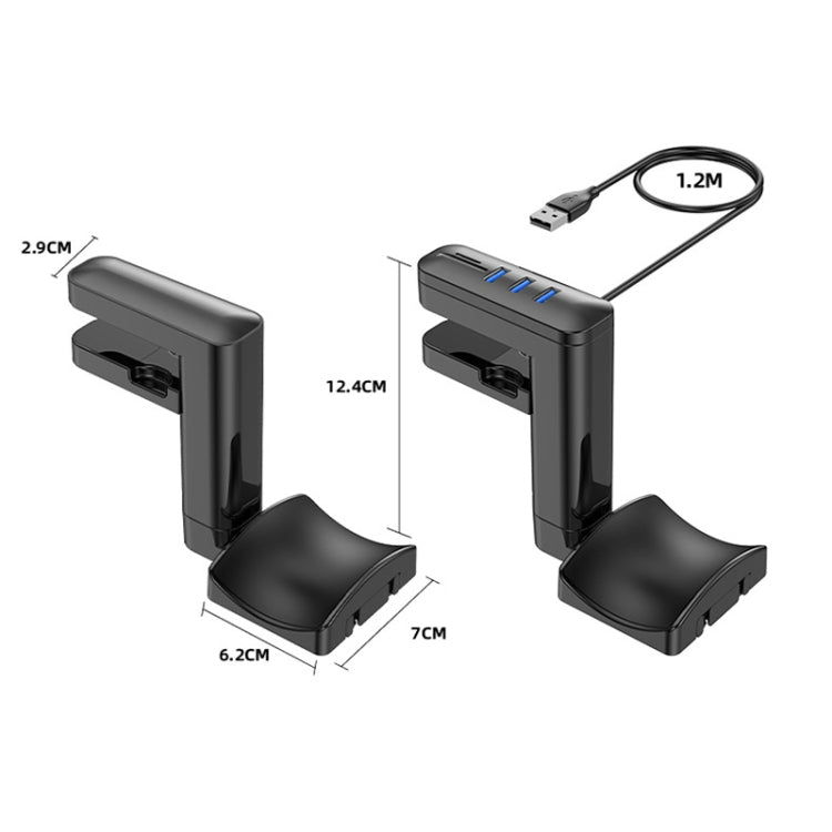 ที่แขวนหูฟังแบบมัลติฟังก์ชั่นชนิดคลิปหนีบ, T9, with HUB, with Type-C