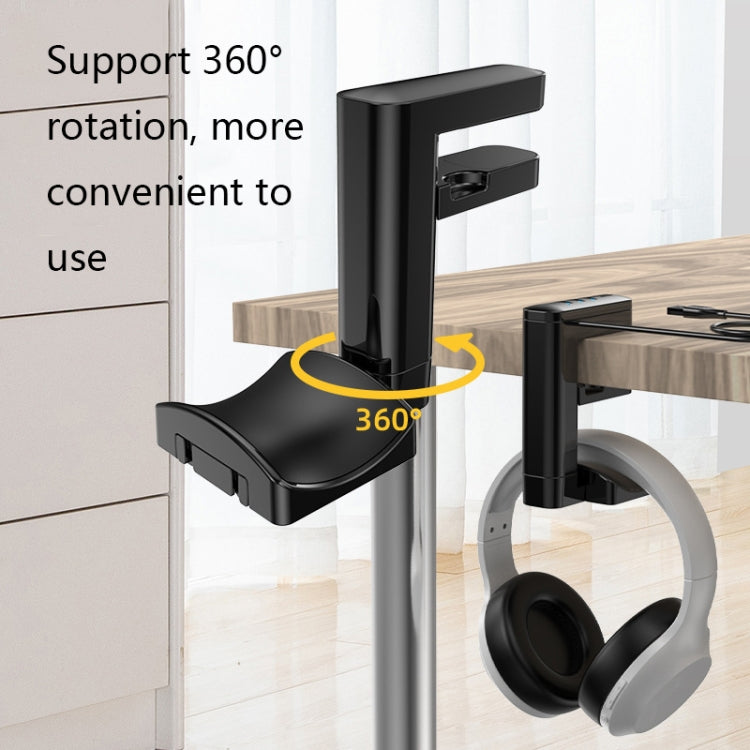 ที่แขวนหูฟังแบบมัลติฟังก์ชั่นชนิดคลิปหนีบ, T9, with HUB, with Type-C