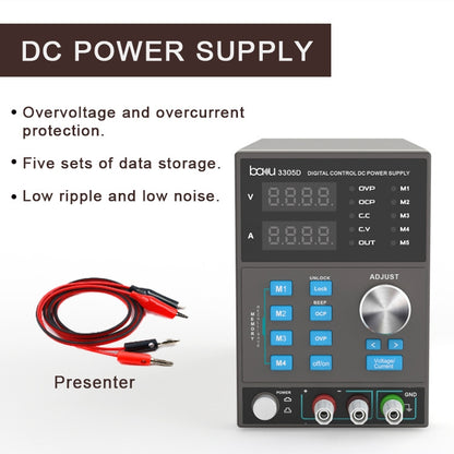 บากู BA-3305D 5A/30V CNC DC พาวเวอร์ซัพพลายสูง, BA-3305D US Plug, BA-3305D EU Plug
