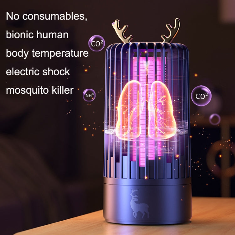 เครื่องกำจัดยุงด้วยแสงในครัวเรือนภายใน USB Mute Shock Mosquito Lamp, Gemstone Blue