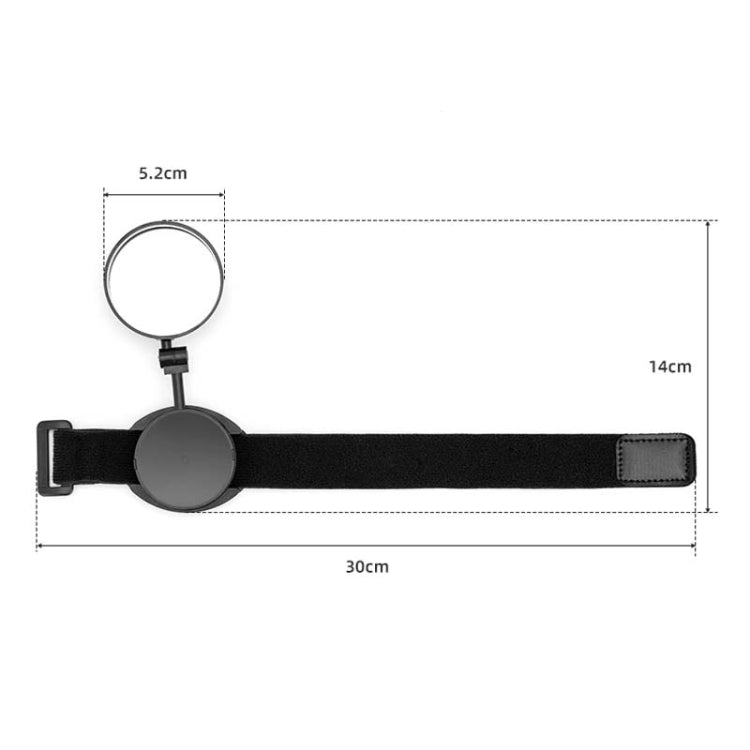 กระจกมองหลังจักรยานพร้อมสายรัดข้อมือ กระจกหมุนได้ 360 องศา, Wristband Rotating Mirror