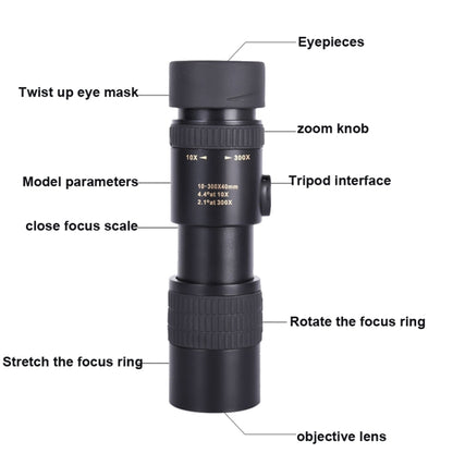 10-300x40 กล้องโทรทรรศน์ตาข้างเดียว HD BAK4 กล้องโทรทรรศน์ปริซึมสไตล์:, Standard