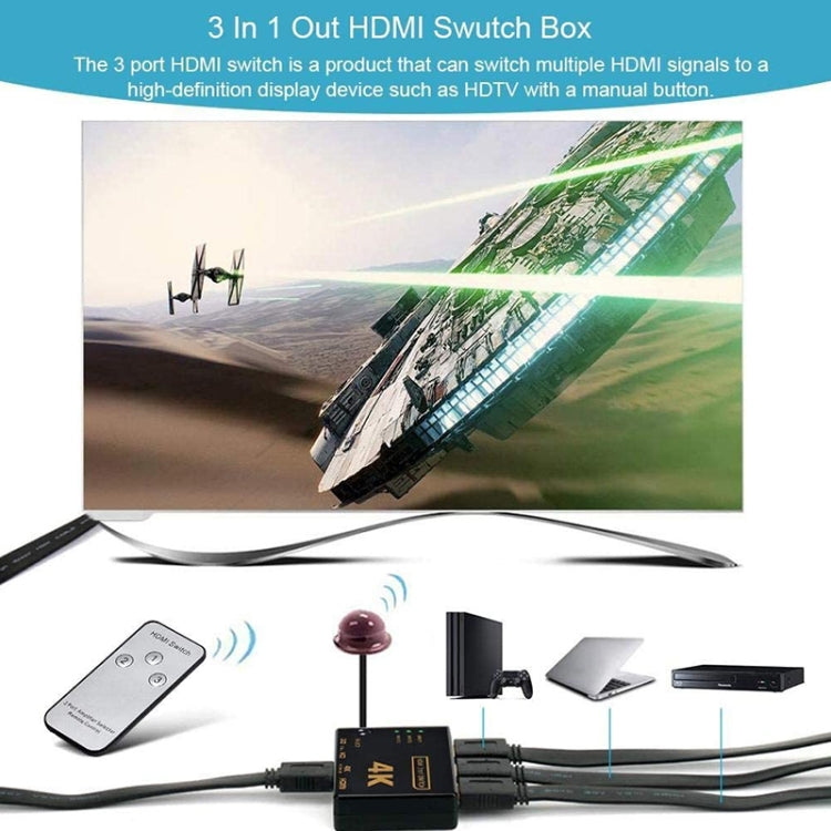4K 3 เข้า 1 ออก HDMI Switcher พร้อมรีโมทคอนโทรล, 5 PCS/Set