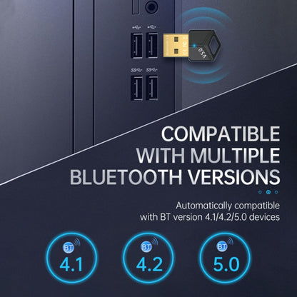 2 PCS USB Bluetooth Adapter 5.0PC คอมพิวเตอร์รับส่งสัญญาณเสียงไร้สาย, สี: ดำ, M25