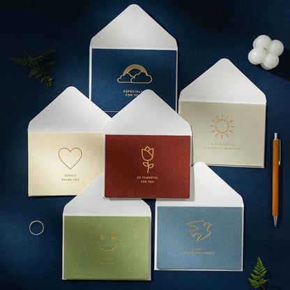 2 ชุด Bronzing Mother Day Birthday Card Wishes DIY Envelope Set, 6PCS/Set HK031, 6PCS/Set HK030, 6PCS/Set HK037, 6PCS/Set HK036, 6PCS/Set Live Like Summer Flowers