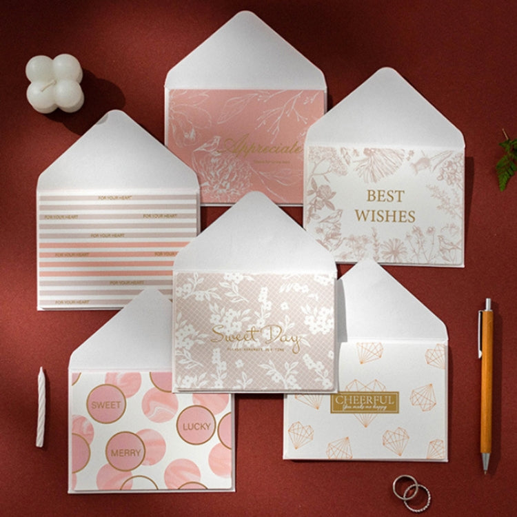 2 ชุด Bronzing Mother Day Birthday Card Wishes DIY Envelope Set, 6PCS/Set HK031, 6PCS/Set HK030, 6PCS/Set HK037, 6PCS/Set HK036, 6PCS/Set Live Like Summer Flowers