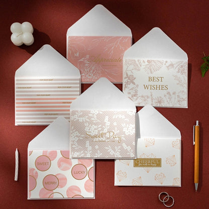 2 ชุด Bronzing Mother Day Birthday Card Wishes DIY Envelope Set, 6PCS/Set HK031, 6PCS/Set HK030, 6PCS/Set HK037, 6PCS/Set HK036, 6PCS/Set Live Like Summer Flowers