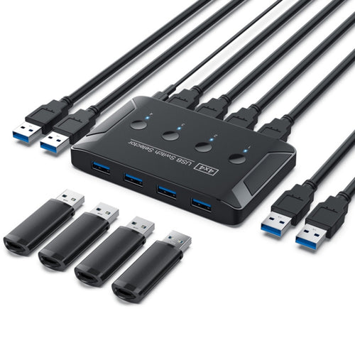 T29 USB3.0 Automatic 4 In 4 Out Switcher HUB การแชร์เครื่องพิมพ์