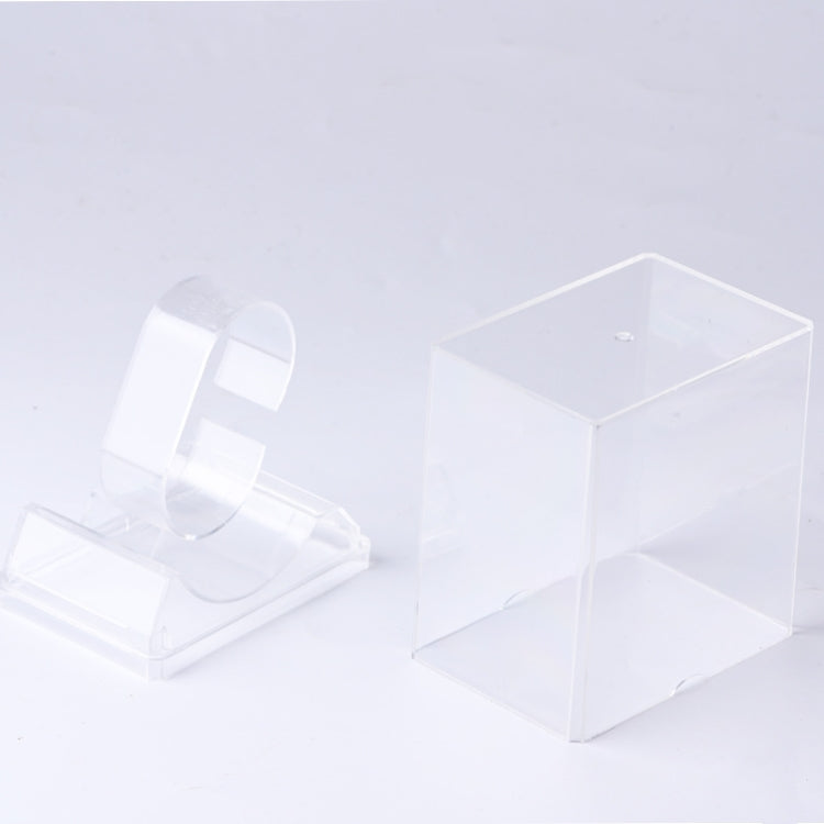 5 PCS กล่องใส่นาฬิกาสี่เหลี่ยมผืนผ้าโปร่งใสกล่องนาฬิกาอิเล็กทรอนิกส์แบบดึงออก, 5 PCS Watch Box