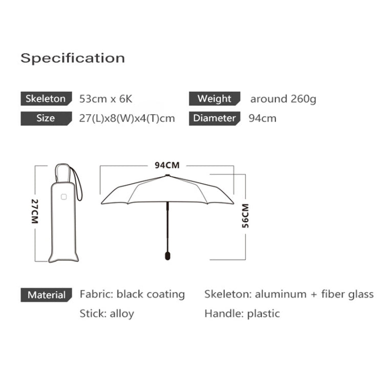 กาวสีดำอ่อน Sunside Anti-UV Rain or Shine Umbrella