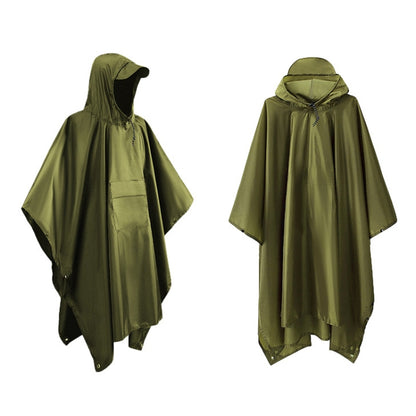3 ใน 1 กระเป๋าเป้สะพายหลังเสื้อกันฝนปีนเขาเดินป่ากลางแจ้ง Rain Cape