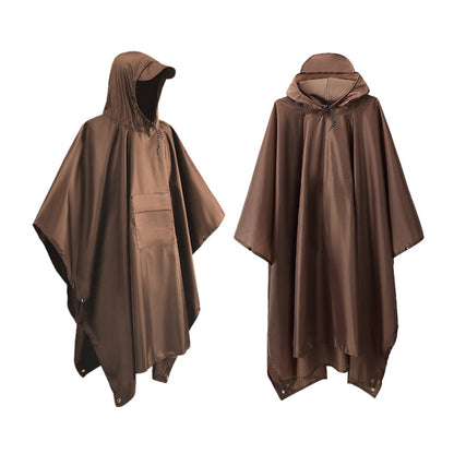 3 ใน 1 กระเป๋าเป้สะพายหลังเสื้อกันฝนปีนเขาเดินป่ากลางแจ้ง Rain Cape