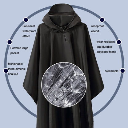 3 ใน 1 กระเป๋าเป้สะพายหลังเสื้อกันฝนปีนเขาเดินป่ากลางแจ้ง Rain Cape