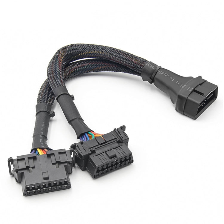 2 In 1 16PIN รถ OBD สายเคเบิลต่อขยายข้อศอกสายเคเบิลที่แปลงแล้ว, 2 In 1 16PIN