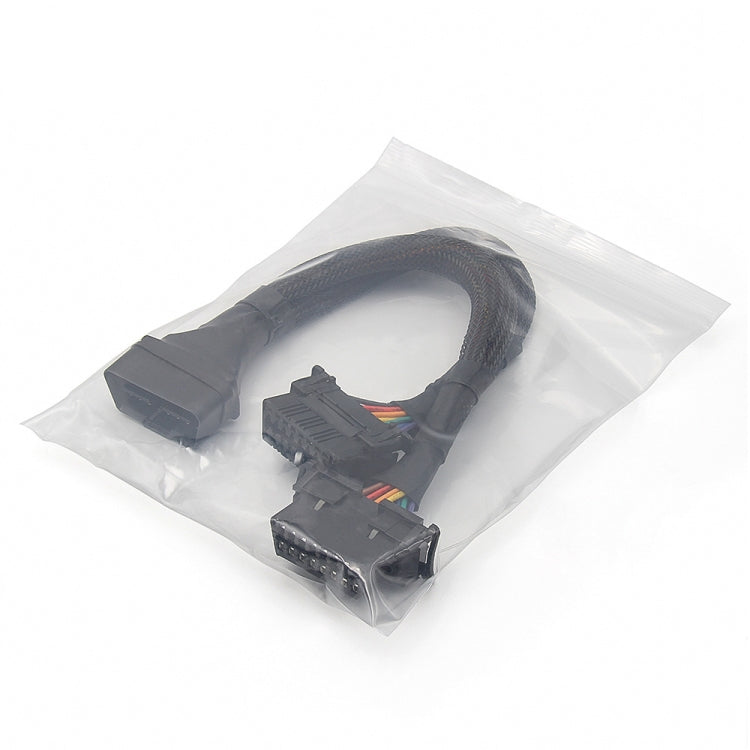 2 In 1 16PIN รถ OBD สายเคเบิลต่อขยายข้อศอกสายเคเบิลที่แปลงแล้ว, 2 In 1 16PIN