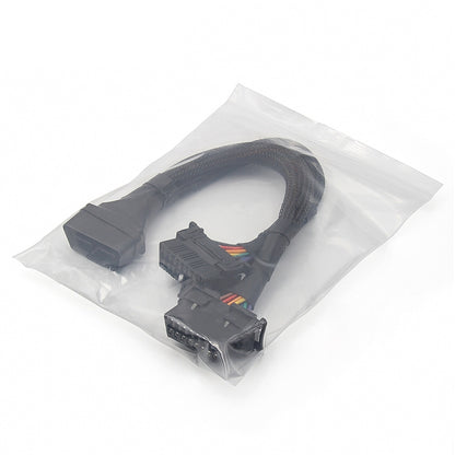 2 In 1 16PIN รถ OBD สายเคเบิลต่อขยายข้อศอกสายเคเบิลที่แปลงแล้ว, 2 In 1 16PIN