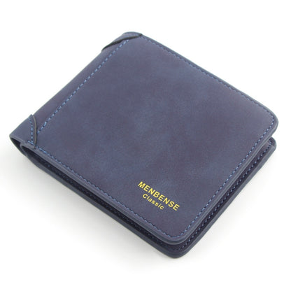 Menbense Matte Short Large Capacity Fashion Casual Adapter Male Wallet, สีเทาอ่อน, สีกรมท่า, สีดำ, Dark Gray, สีน้ำตาลอ่อน