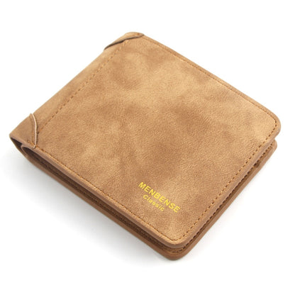 Menbense Matte Short Large Capacity Fashion Casual Adapter Male Wallet, สีเทาอ่อน, สีกรมท่า, สีดำ, Dark Gray, สีน้ำตาลอ่อน